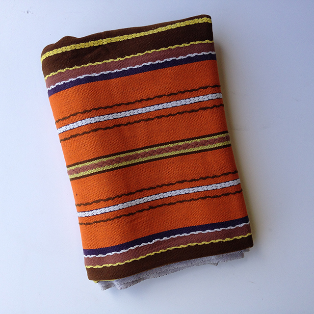 BLANKET (Throw), Orange Brown Stripe